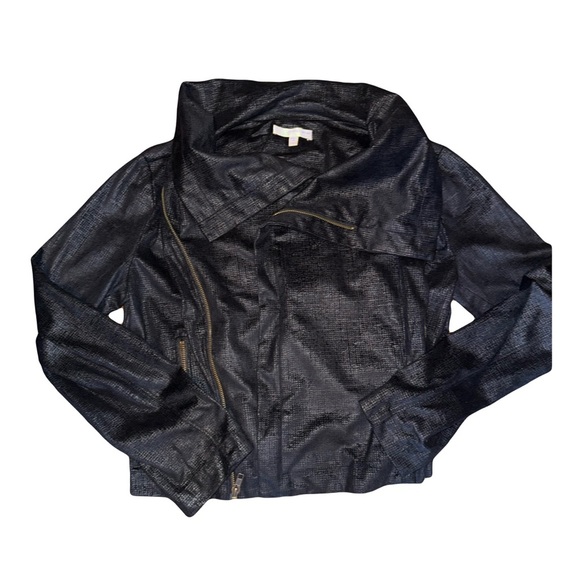 Lavendar Brown Women’s Lightweight Moto Jacket Asymmetrical Neck  Size Medium - Picture 3 of 7